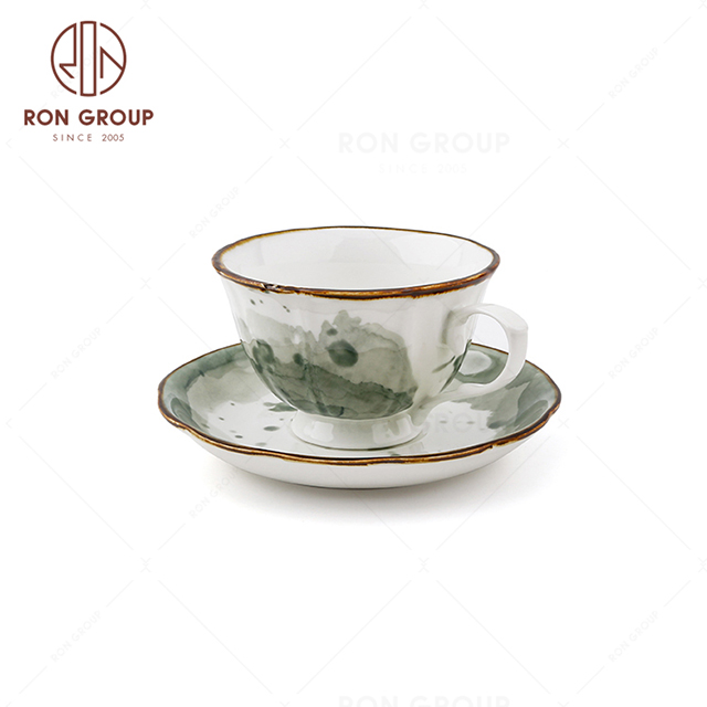 modern european style coffee tea cup set porcelain eco custom reusable ceramic coffee mug