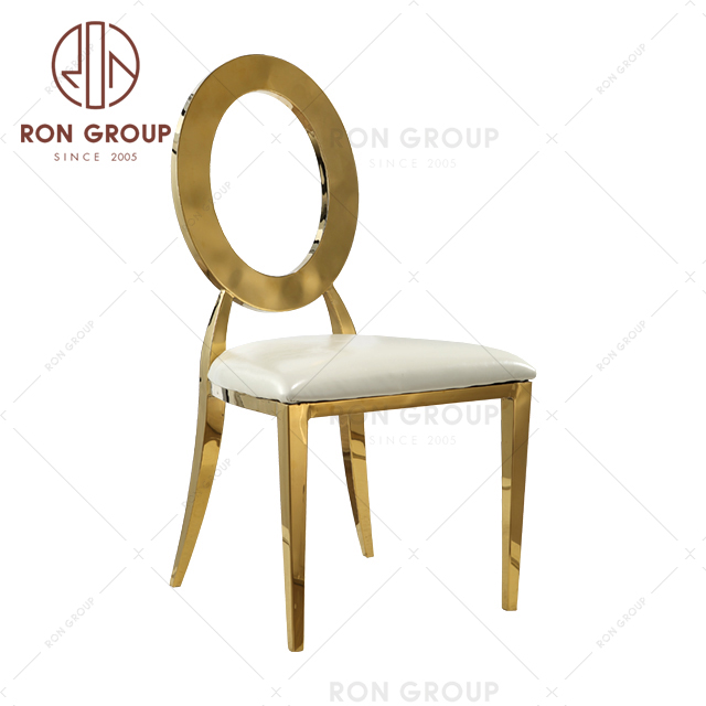 Modern fancy event party stainless steel gold wedding chair for sale