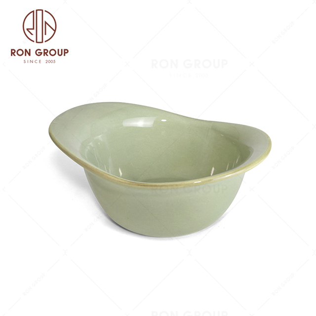 RonGroup New Color Morandi Chip Proof Porcelain  Collection - Ceramic Dinnerware Salad Bowl