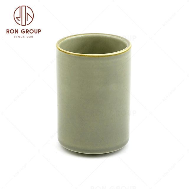 RonGroup New Color Morandi Chip Proof Porcelain  Collection - Ceramic Drinkware Straight  Tea Cup 
