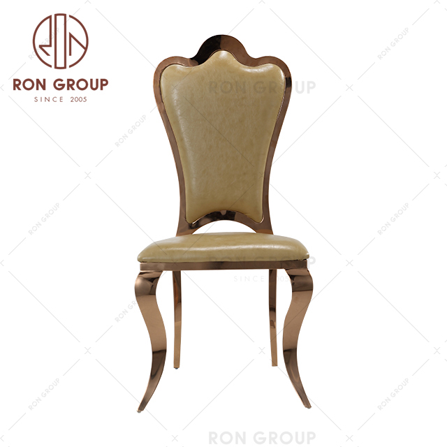 Luxury hotel furniture gold metal stainless steel customized wedding chair sale