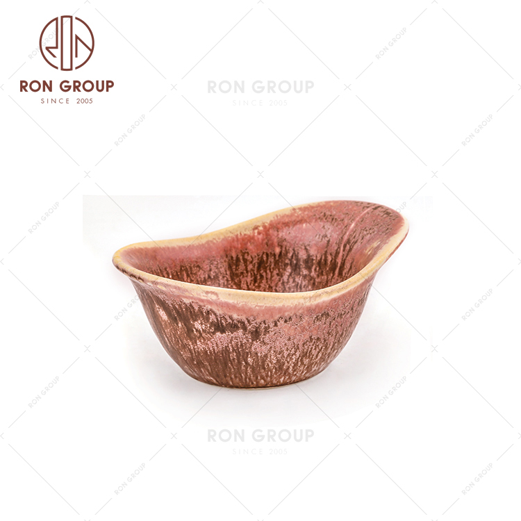 Restaurant Wholesale Ceramic Kiln Powder Salad Bowl