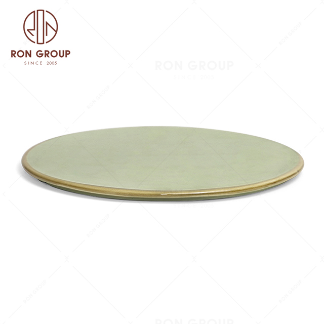 RonGroup New Color Morandi Chip Proof Porcelain  Collection - Ceramic Dinnerware Round Dish