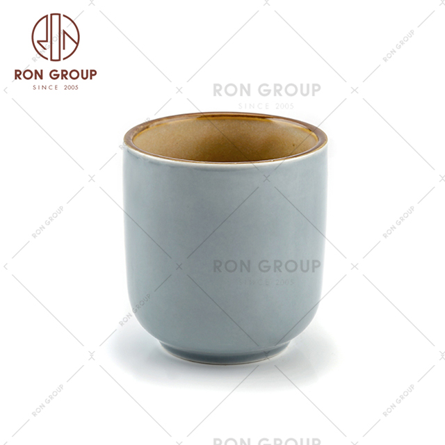 Crystal blue high quality retro design ceramic mug tea cup