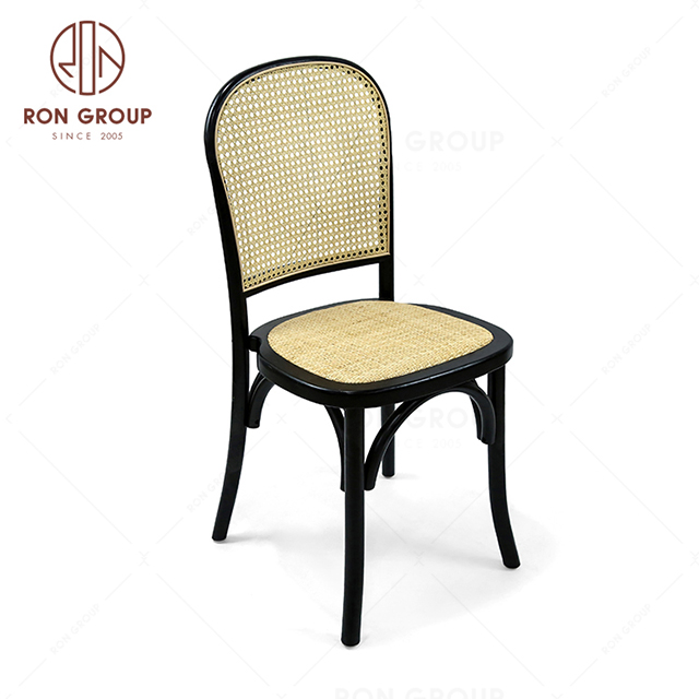 RNFH4-11 High quality elm wood rattan cushion restaurant furniture hotel banquet party wedding chair