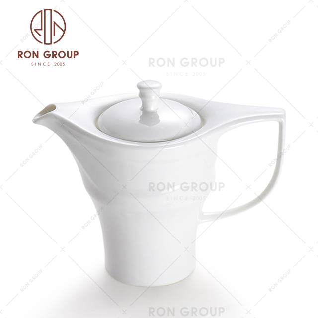Restaurant suppliers wholesale teapots irregular shape ceramic porcelain tea pots 