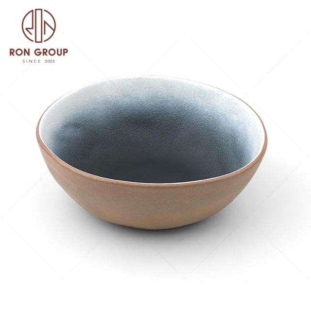 RNPCT1902Y-5N 7.25" Japanese Style Terracotta Shaped soup bowl Clay Dishes Dinnerware For Restaurant Hotel Party 