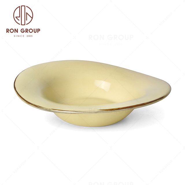 RonGroup New Color Custard Chip Proof Porcelain  Collection - Ceramic Dinnerware Random Plate