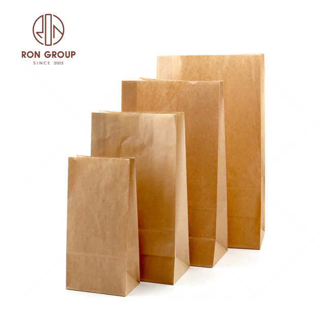 Cheap Biodegradable Packaging Food Bags Eco Friendly Brown Paper Bread Bag 