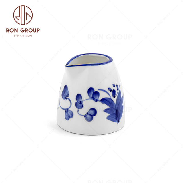 RNPCE147-Hot Selling Rattan Flower Style Restaurant Hotel Bar Cafe Wedding Ceramic Milk Pot