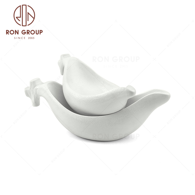 RNPCT2009-6D & RNPCT2009-5D Factory Wholesale Raindrop White Style Restaurant Hotel Bar Cafe Wedding Root Carving Spoon