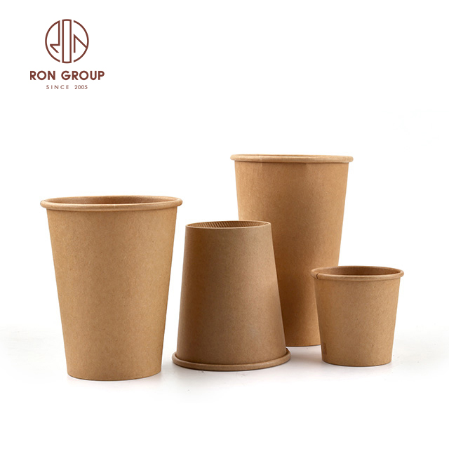 Custom Printed Logo Single Wall Disposable Paper Espresso Coffee Cup 