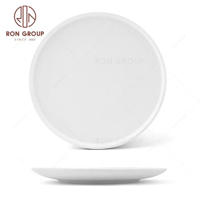RNPC628-08039 Factory Wholesale Elegant White Style Restaurant Hotel Round Plate