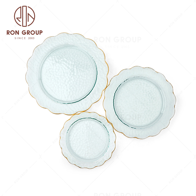 RNPG229-10 Wholesale Top quality restaurant wedding utensils cafe banquet decorate party Flat Round Plate