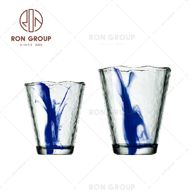 Customized logo Creative Clear printed cute large capacity glass water cup 