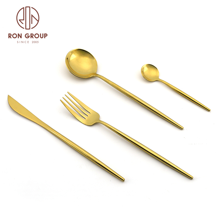 High Quality Gold 18/10 Stainless Steel Cutlery Set for Wedding Gift