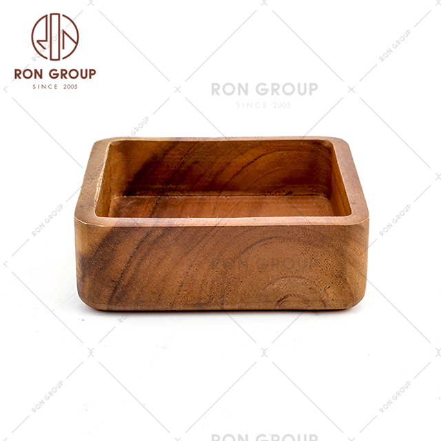Restaurant Hotel Tableware Customized Wooden Food Square Thick Tray