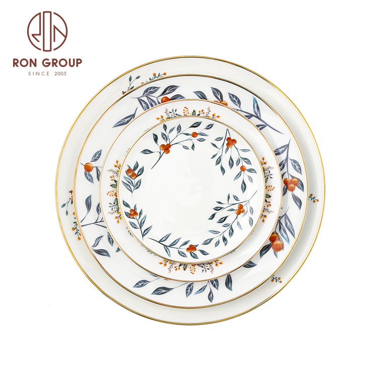 bone china factory luxurious hotel restaurant catering ceramic dinner set catering dinnerware set