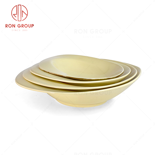 RonGroup New Color Custard Chip Proof Porcelain  Collection - Ceramic Dinnerware Odd Soup Bowl