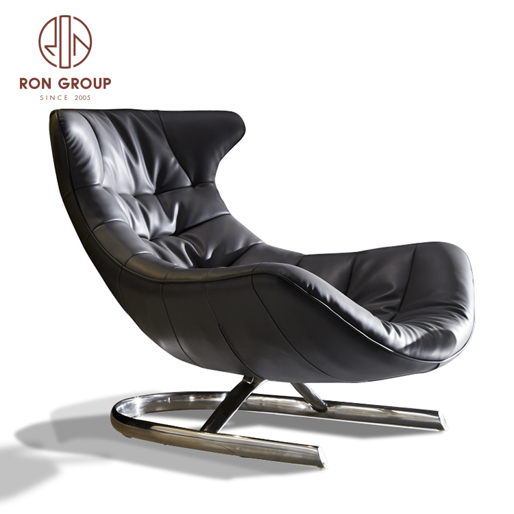 4s shop furniture supplier lounge chair black leather leisure ways rocking chair