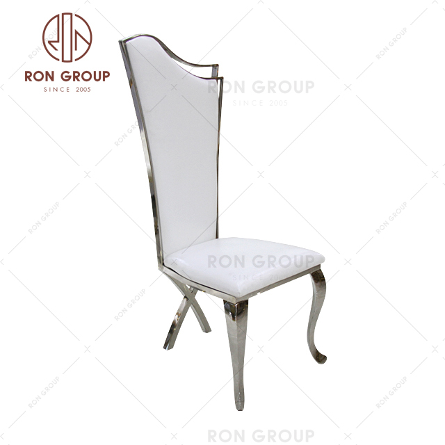 RNWF707Y-Hot sale silver party chairs wedding events chair metal frame with soft cushions
