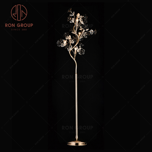 RonGroup Luxury Modern Wedding Decorative Light  Collection - Black Crystal Floor Light 7122 - 7F