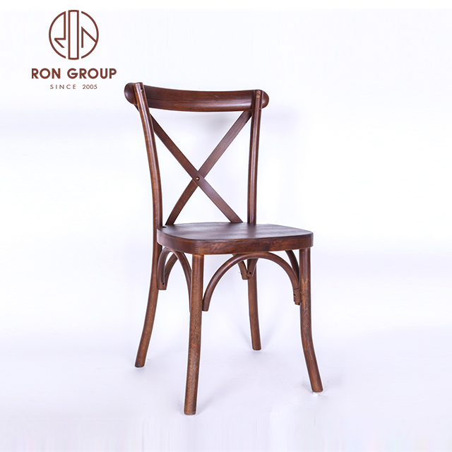 Fine fancy banquet wedding dining x back wood chair for sale