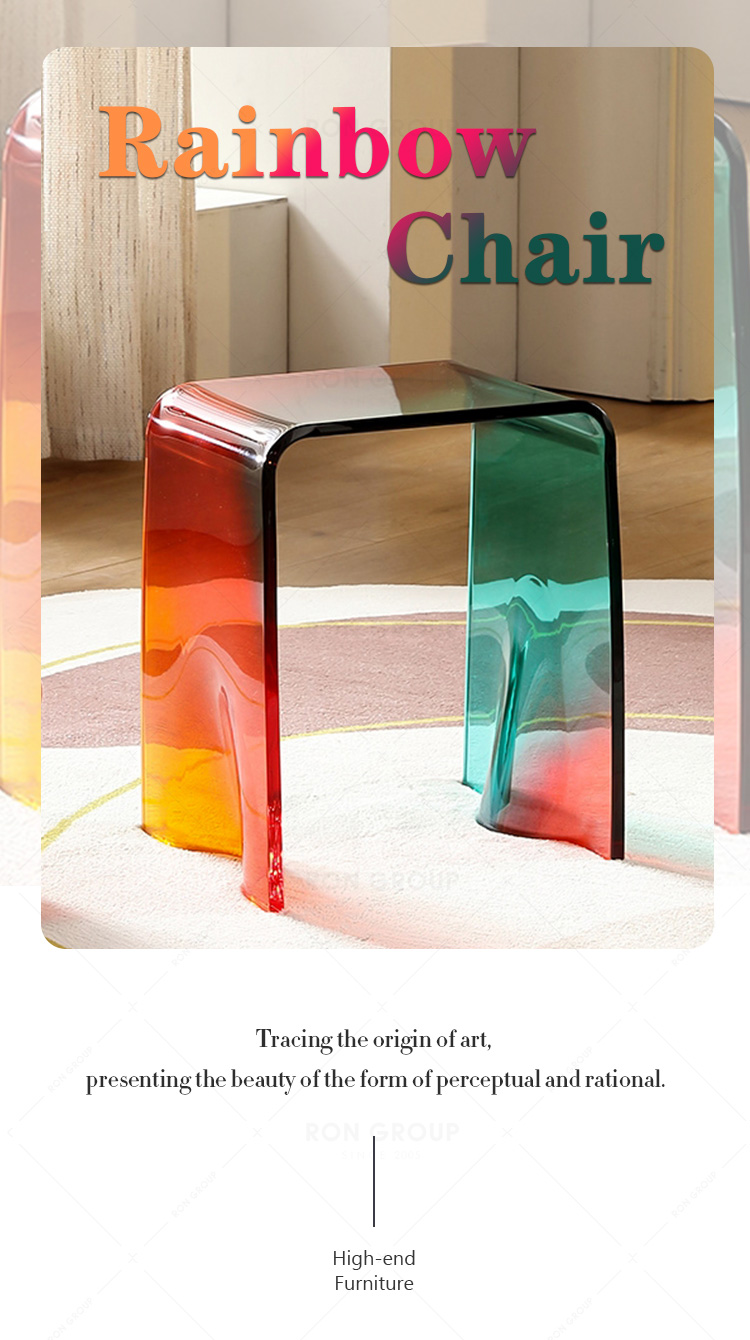 Colorful Acrylic Rainbow Chair for Artistic Wedding event