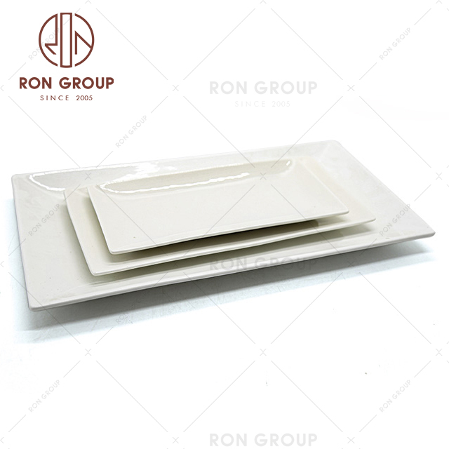 modern hot sell white plates porcelain dinner plates rectangle ceramic plate 