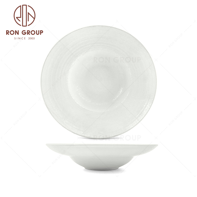 RNPCT1916-13D High Quality Raindrop White Style Restaurant Hotel Bar Cafe Wedding Water Wave Hat Shaped Plate