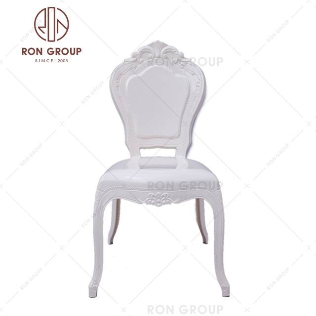 white luxury resin Stackable high end Coffee shop chair custom 