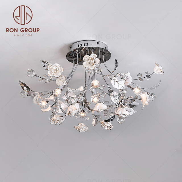 RonGroup Luxury Modern Wedding Decorative Light  Collection - Flower Crystal Ceiling Light 7096 - 7C