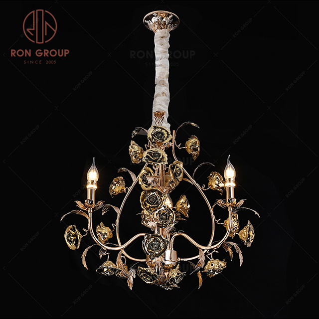 RonGroup Luxury Modern Wedding Decorative Light  Collection - Golden Ceiling Light 7039 - 3P 