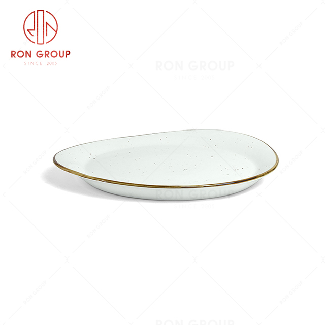 RonGroup New Color Chip Proof  Collection Misty White Bule -  Round Soup  Plate 