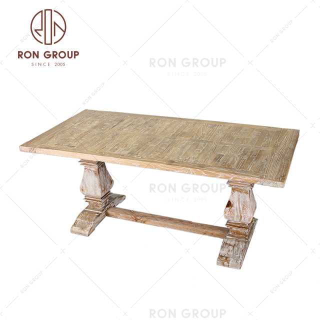 Event party top selling antique reclaimed rustic wood rectangular dining table
