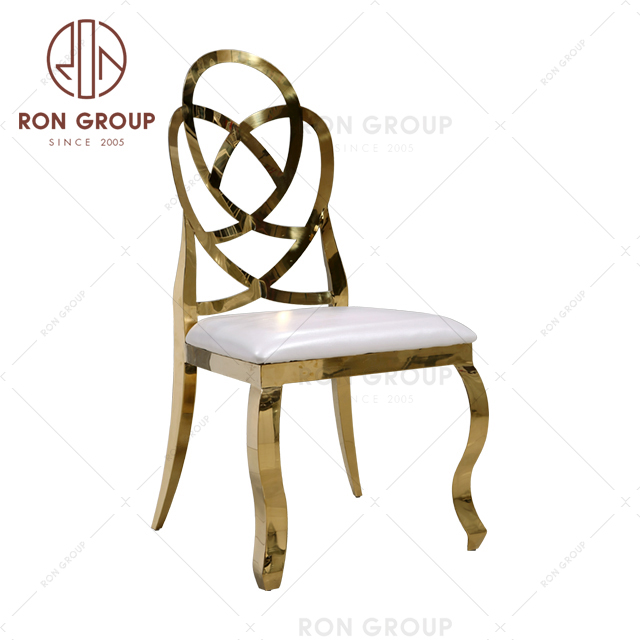 Stainless Steel Gold Metal Chair Dining Modern Chair Banquet Steel Chair
