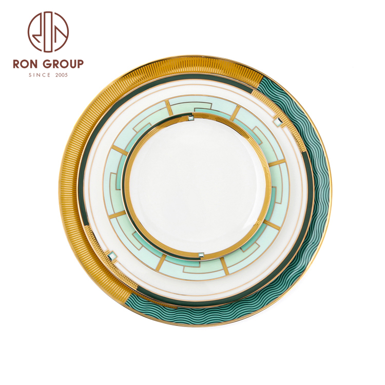 custom logo ceramic plates tableware china fall porcelain dinner plates sets hotel commercial restaurant
