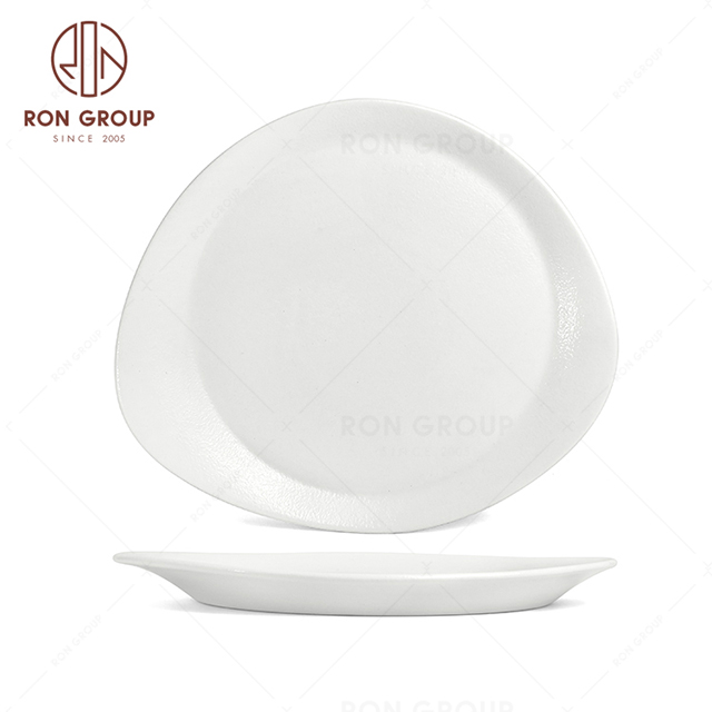 RNPCE017-Modern Design Frosted White Style Restaurant Hotel Bar Cafe Wedding Ceramic Round Soup Plate