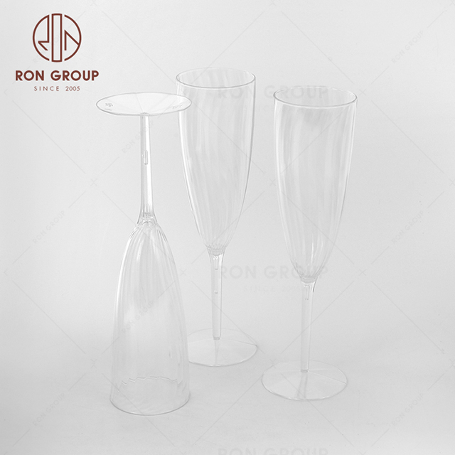 RND22-20 Champagne wine goblet wholesale Plastic Wine Cups Cocktail Goblet Party Catering Clear Disposable Glasses