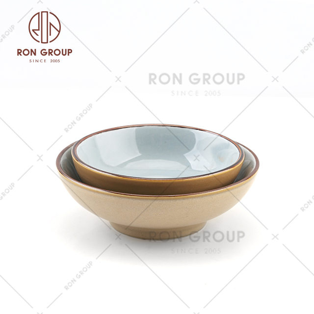 Japanese restaurant use noodle bowl good quality ceramic high stand bowl 