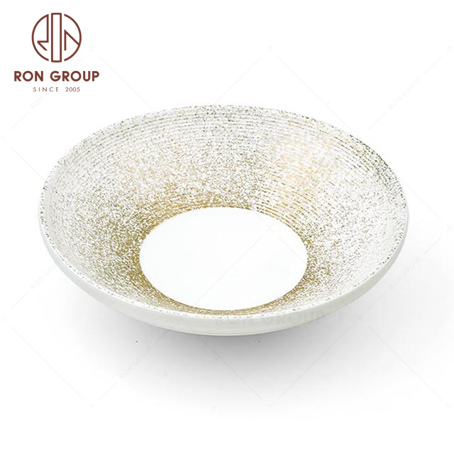 RNPCM077D Hot sale 8.5inch strong porcelain restaurant wedding utensils cafe banquet decorate ceramic dinner hat bowl