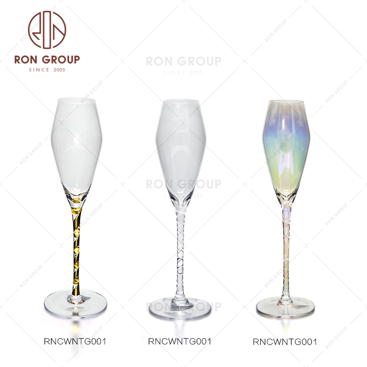 OEM Wedding Wine Glasses Brandy Colored Glass Goblet