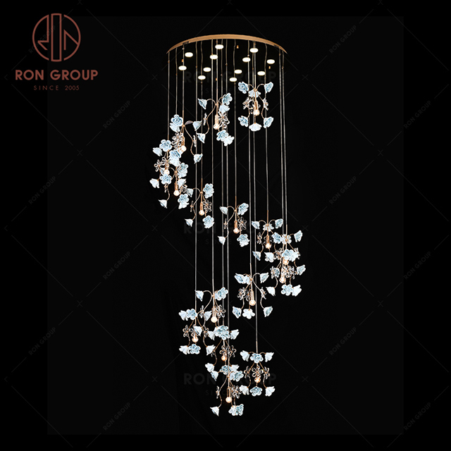 RonGroup Luxury Modern Wedding Decorative Light  Collection - Flower Crystal Ceiling Light 7105 - 16+12P 