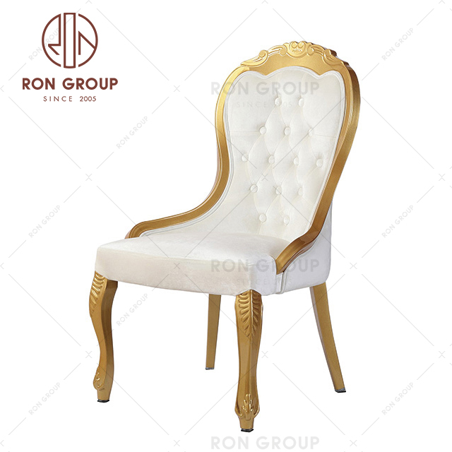 Factory direct selling gold aluminum frame restaurant wedding sofa chair