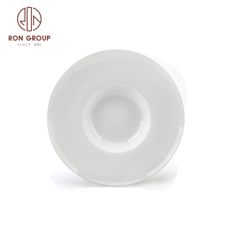 Hot sale 10 inch white ceramic dinner plate charger plates for wedding party