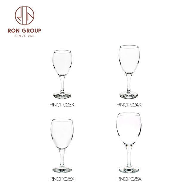 Wholesale popular unbreakable wine goblet clear customized plastic wine glass