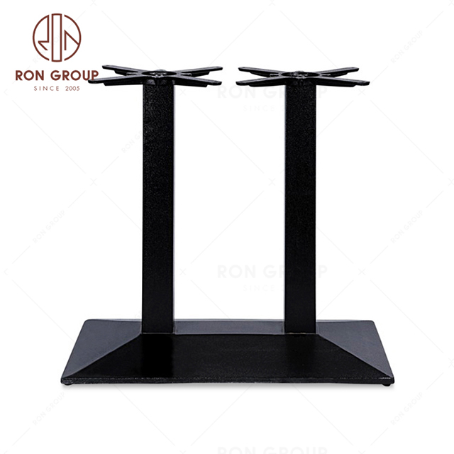 Unique design double tubes furniture legs black steel table legs for restaurant