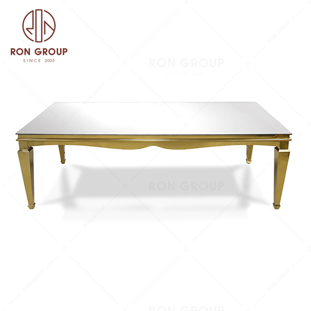 Wholesale luxury banquet event mirror glass wedding dining tables for sale