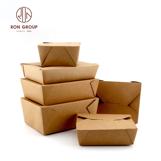 Disposable Food Grade Custom Made Kraft Takeout Packaging Food Paper Boxes