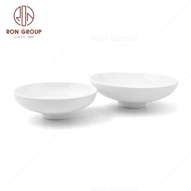 Unique custom embossed decorative wedding soup bowl round white ceramic bowls for restaurant